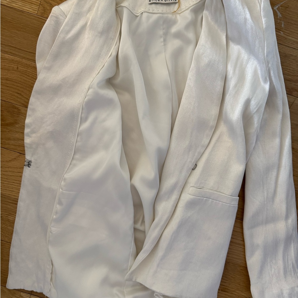 Silk White Blazer Jacket
